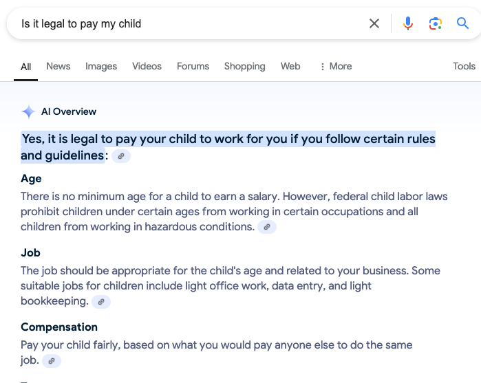 Is It Legal To Pay My Child?